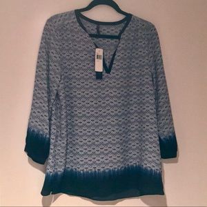 NYDJ blue pattern blouse NEVER WORN